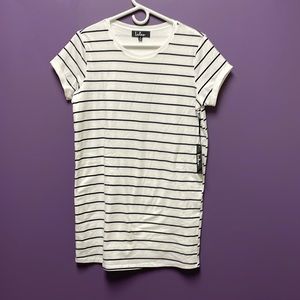 White and black stripped T-shirt dress